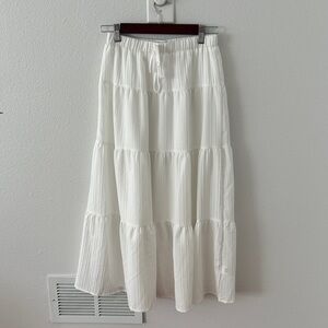 SHEIN White Tiered Maxi Skirt